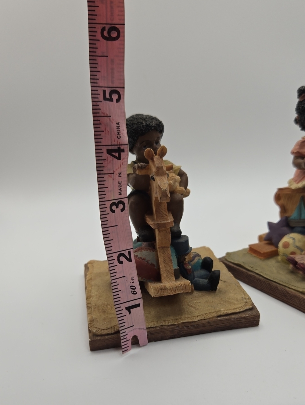 Vintage Vantage Resin Figurine Lot Of 2 1993 Boy & Girl On Rocking Toys - Picture 6 of 6